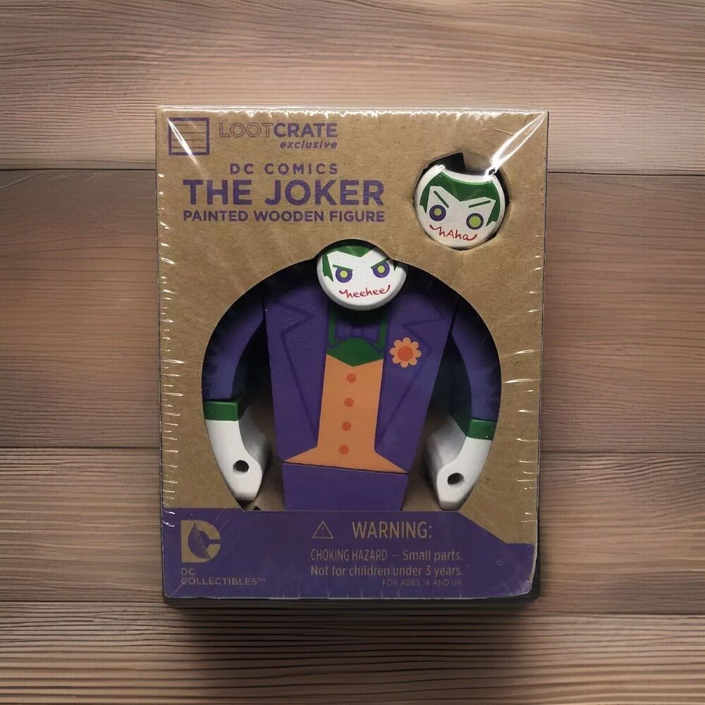 The Joker Painted Wooden Figure DC Comics Loot Crate Exclusive Sealed